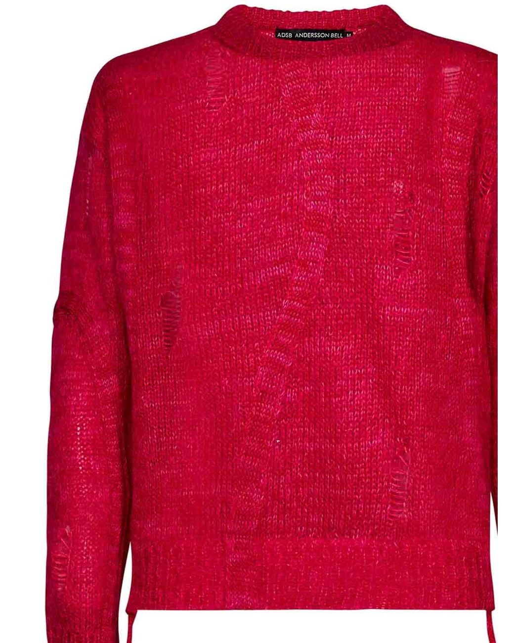 ANDERSSON BELL Red Mohair Crew-Neck for men