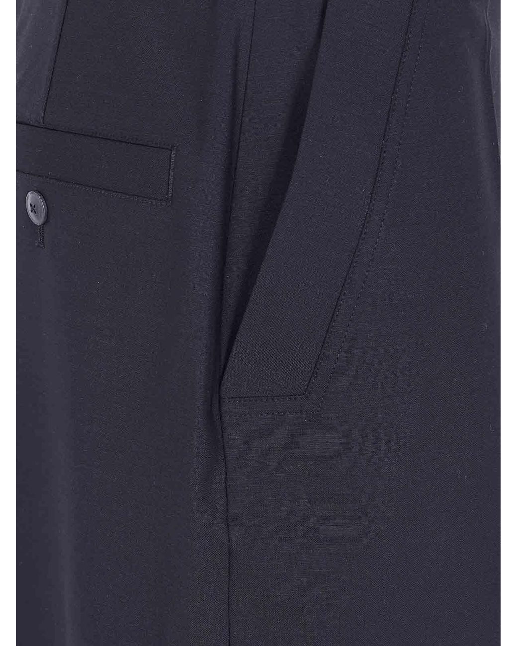 Rick Owens Blue Wide Tailored Trousers