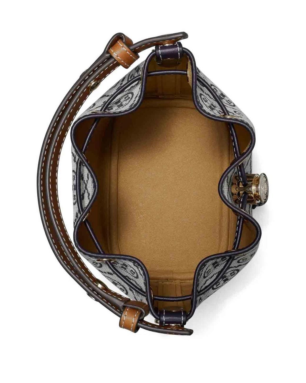 Tory Burch Black T Monogram Mini Bucket Bag