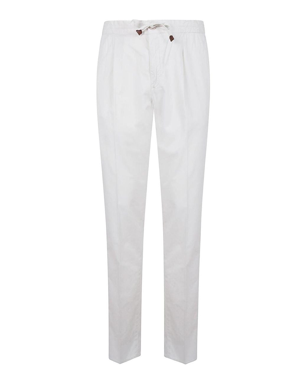 Incotex White Tapered Fit Trousers for men