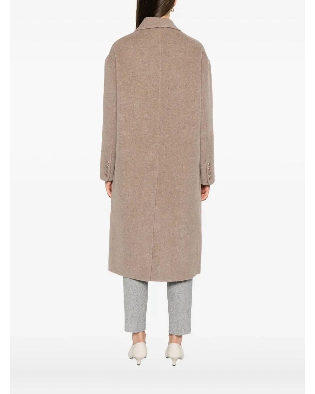 Ermanno Scervino Natural Single-Breasted Coat