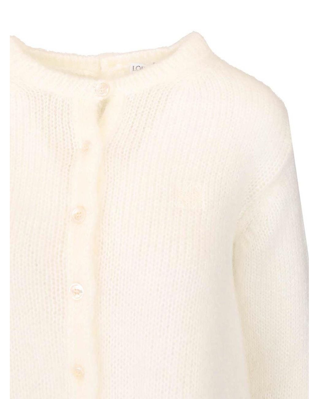 Loewe White Mohair Blend Cardigan