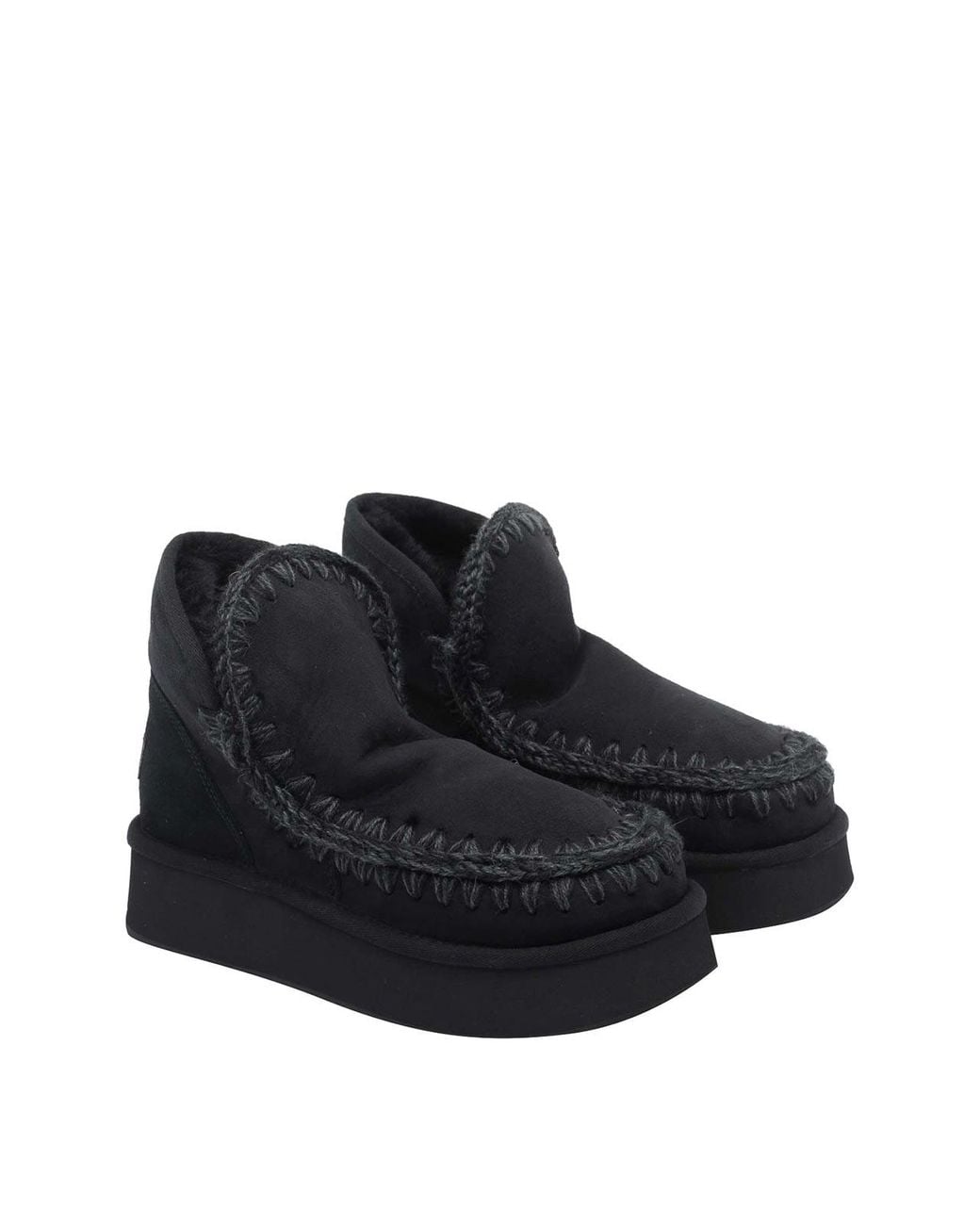 Mou Black Mini Eskimo Platform Boots