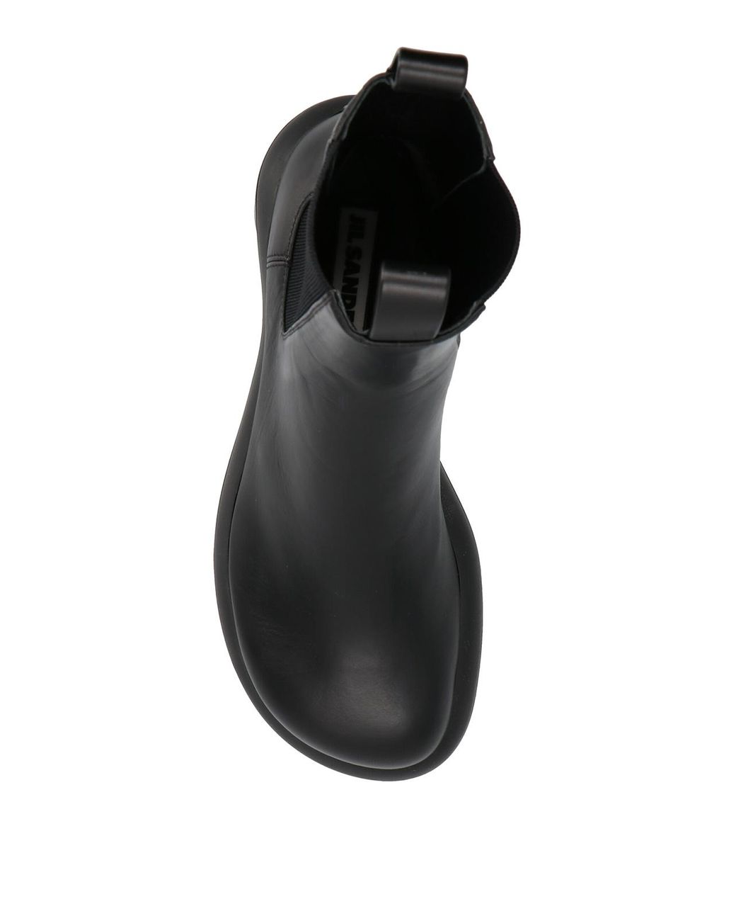 Jil Sander Black Solid Round Toe Boots