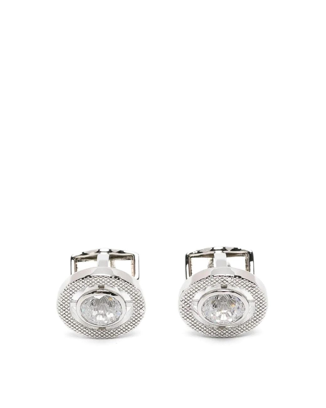 Tateossian White Halo Round Cz Cufflinks for men