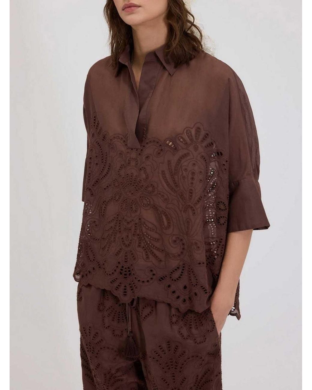 Ermanno Scervino Brown Shirt