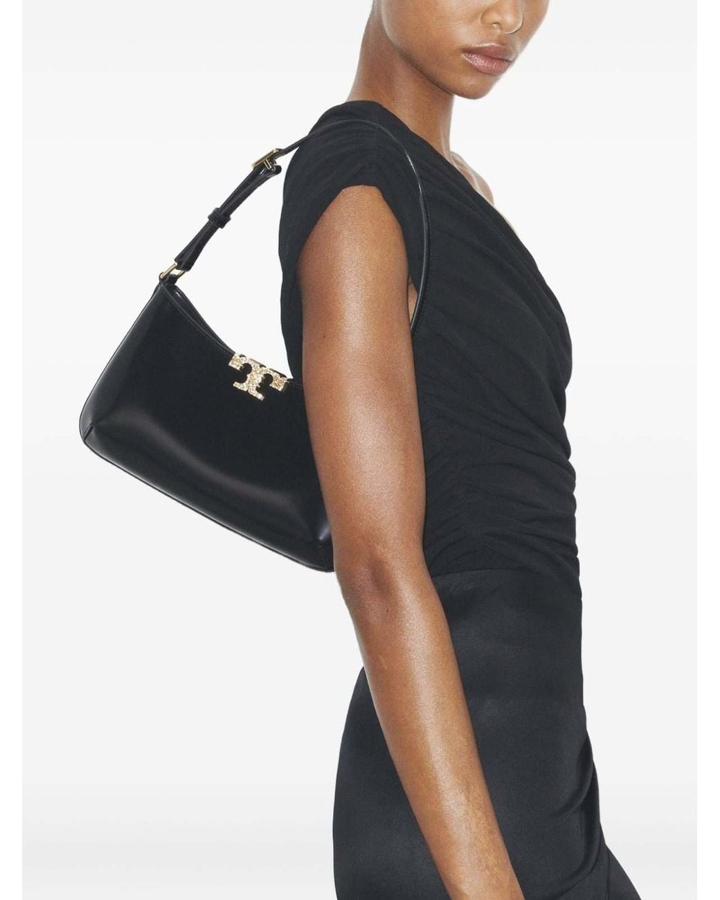 Tory Burch Black Eleanor Slim Leather Shoulder Bag