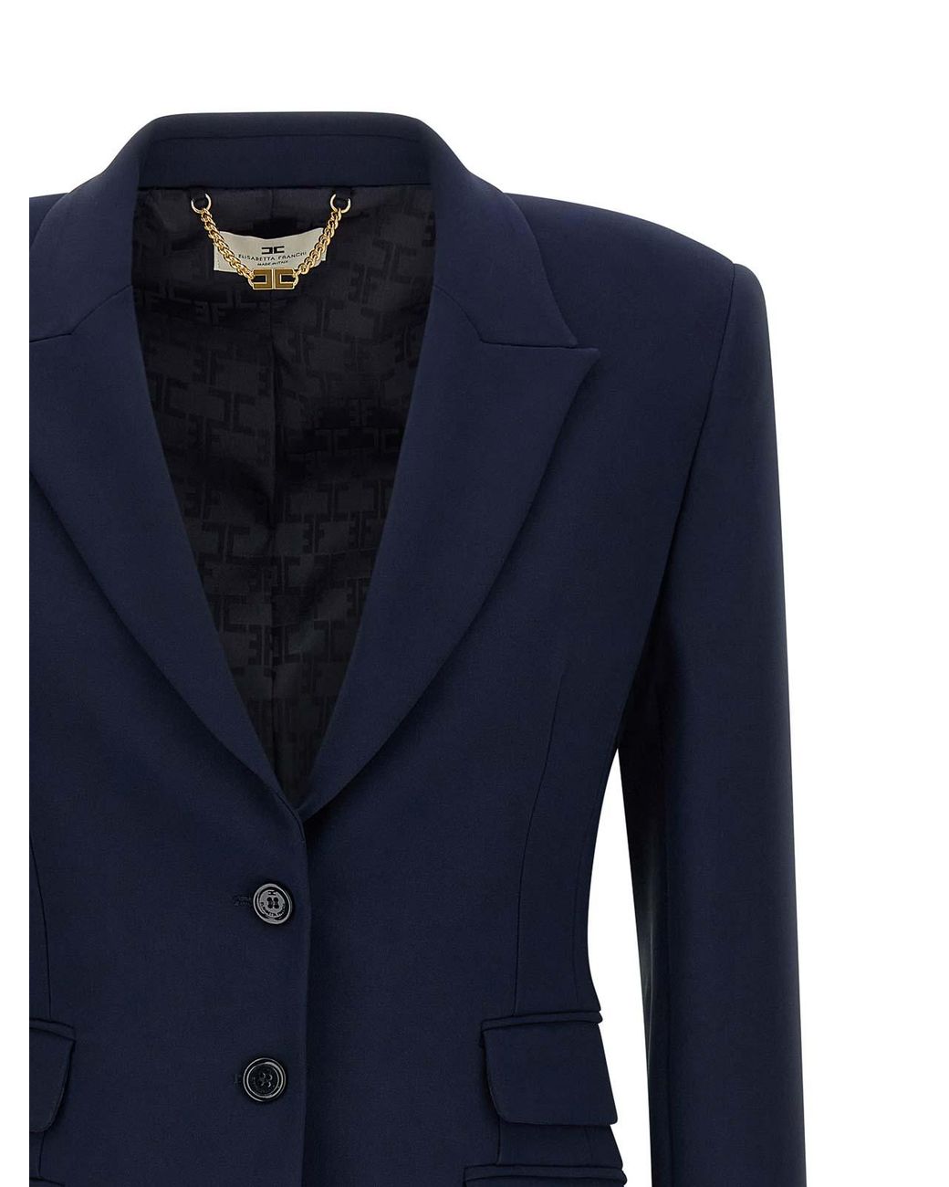 Elisabetta Franchi Blue Light Crpe Blazer