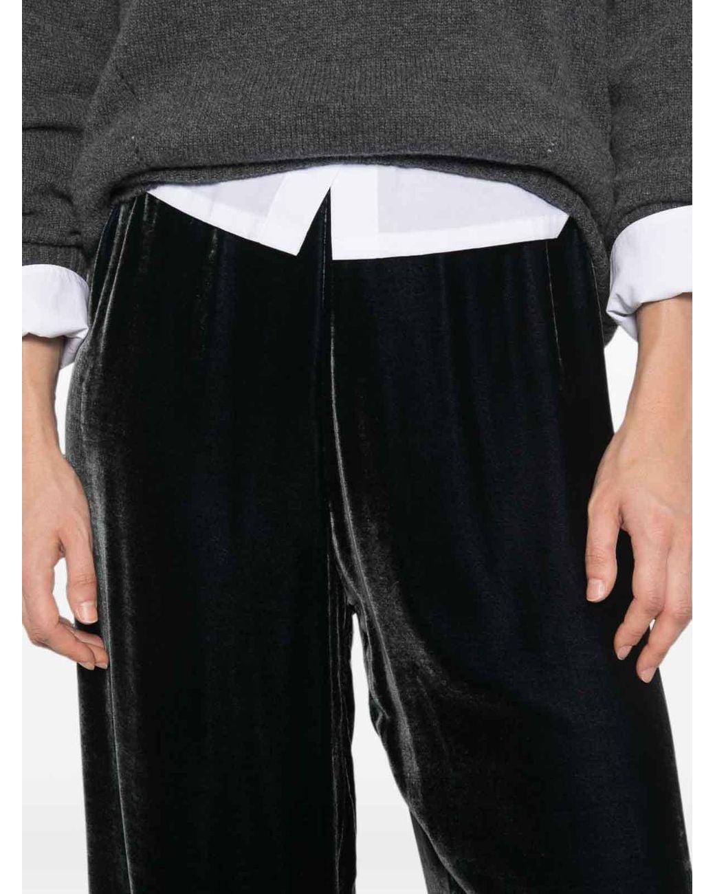 Whyci Black Chenille Trousers