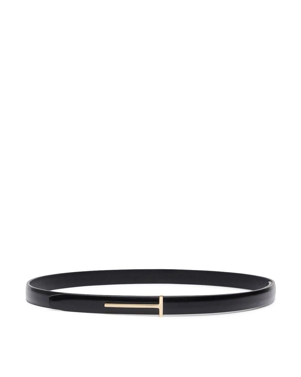 Tom Ford White Thin Brushed Leather Belt