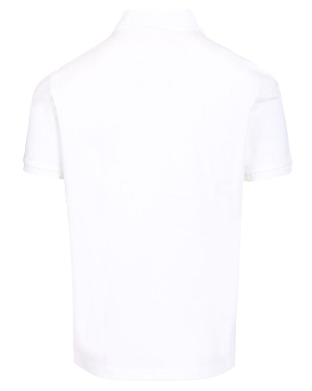 Moncler White Short-Sleeved Polo Shirt for men