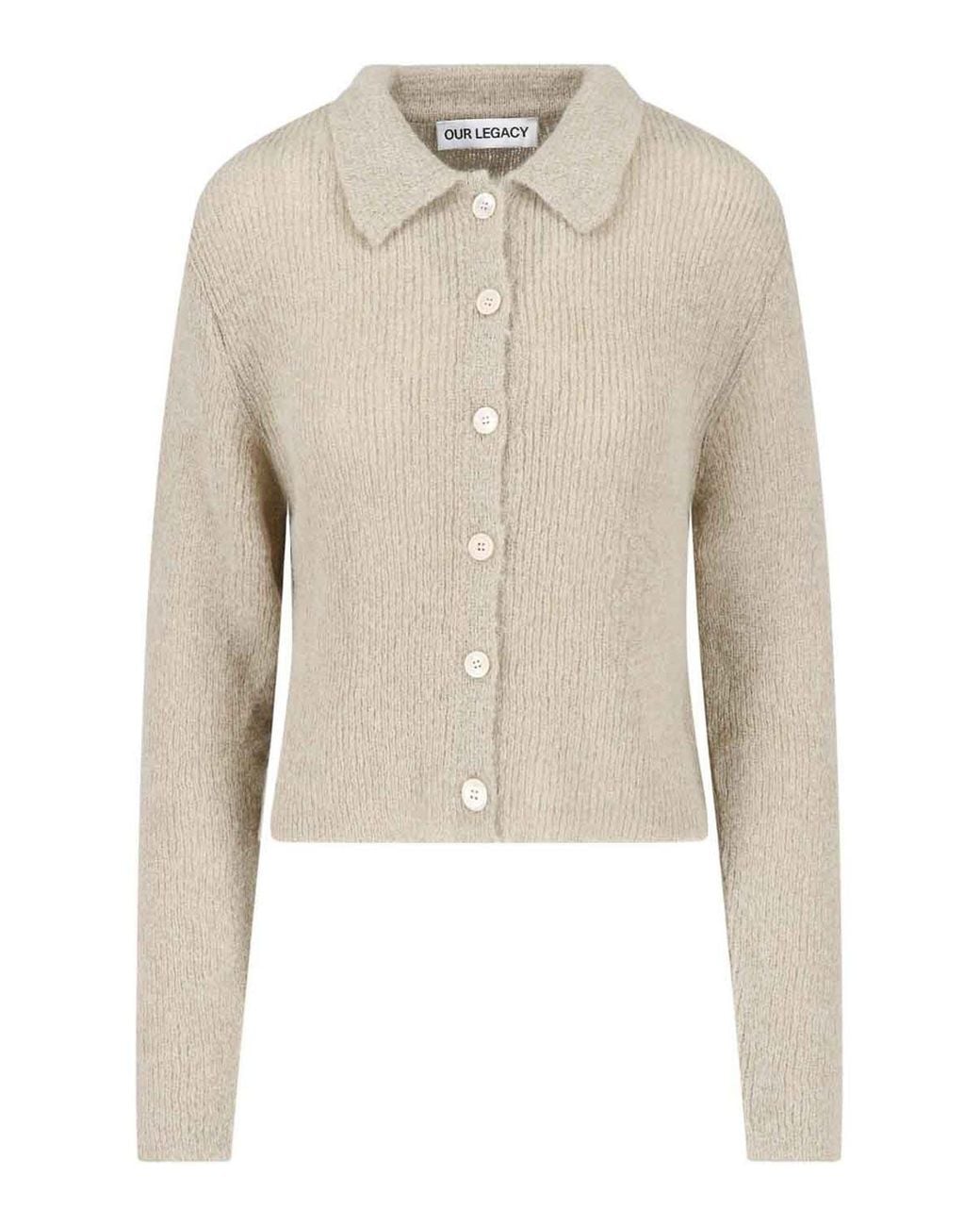 Our Legacy Natural Soft Sage Fuzzy Cardigan