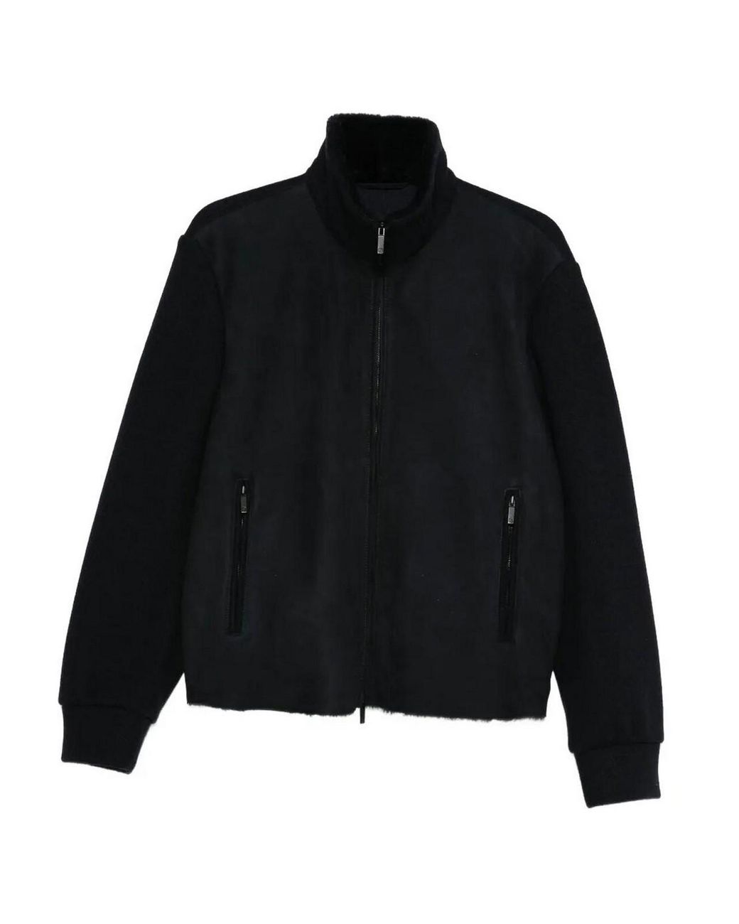 Giorgio Armani Black High-Neck Bluson Jacket for men