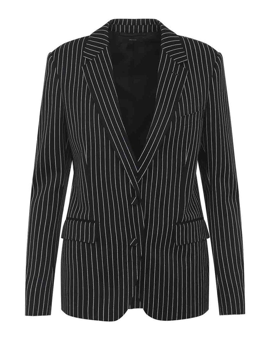 Tom Ford Black Striped Wool Barathea Jacket