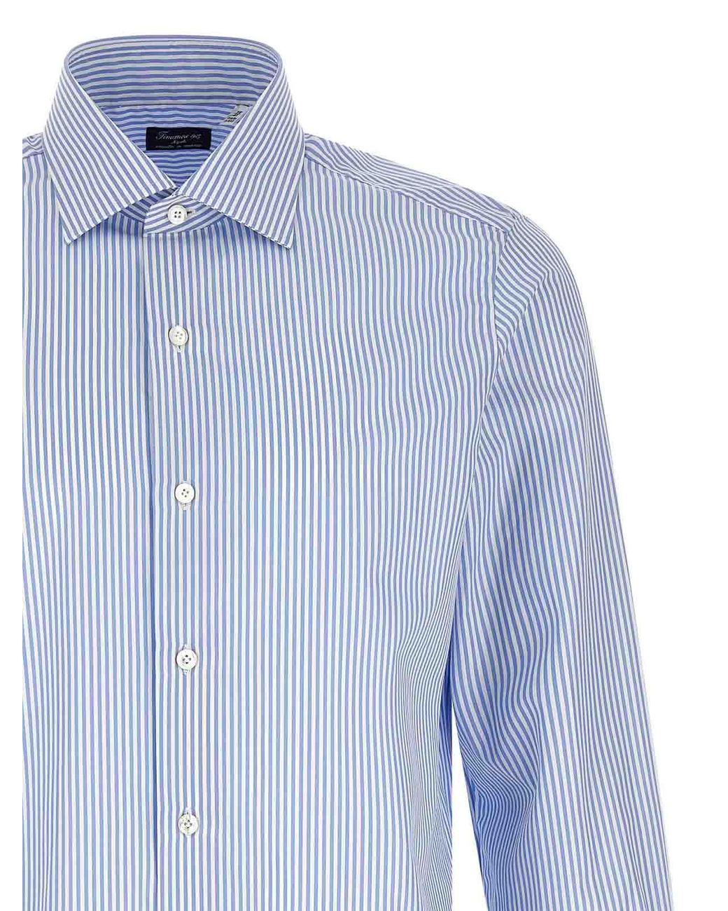 Finamore 1925 Blue Napoli Shirt for men