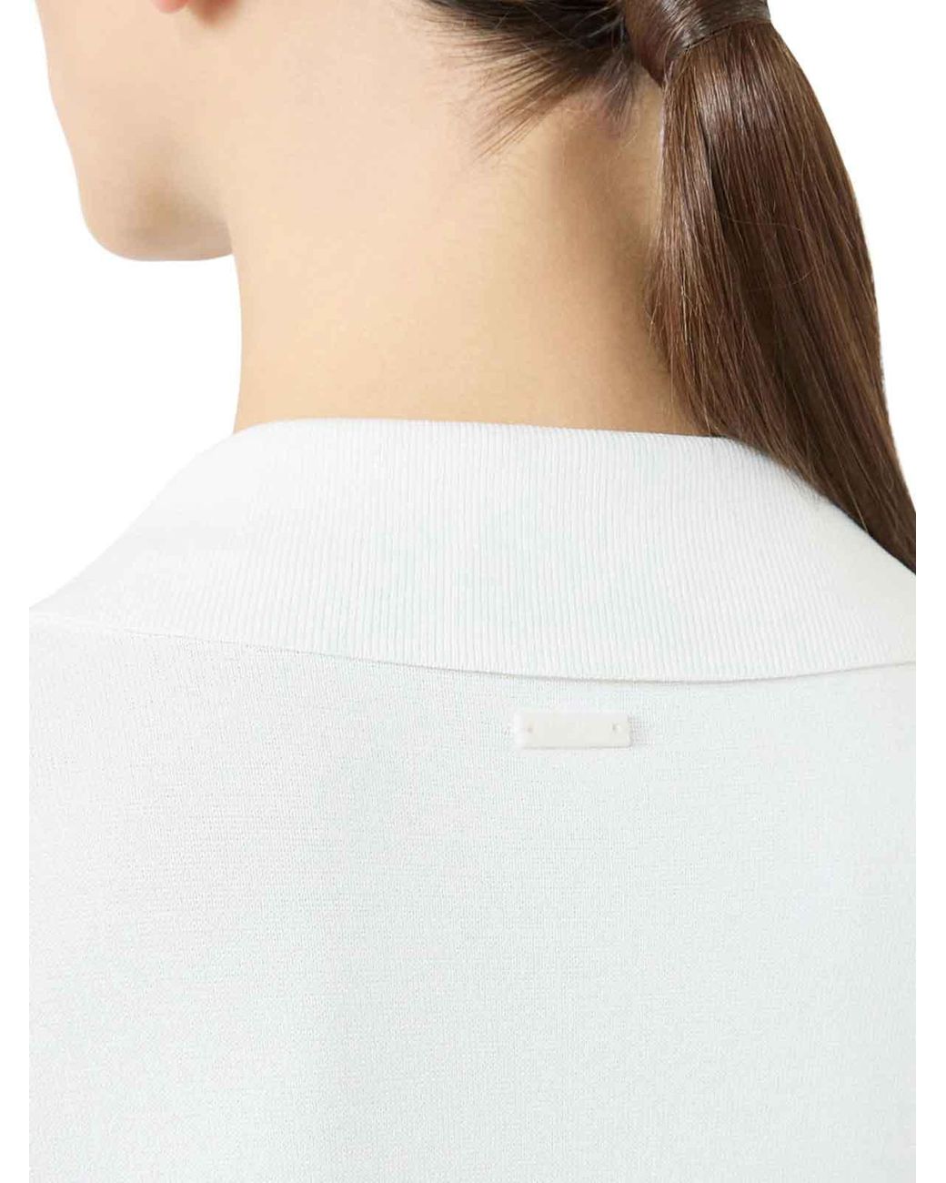 Max Mara White Long Viscose Crepe Sweater