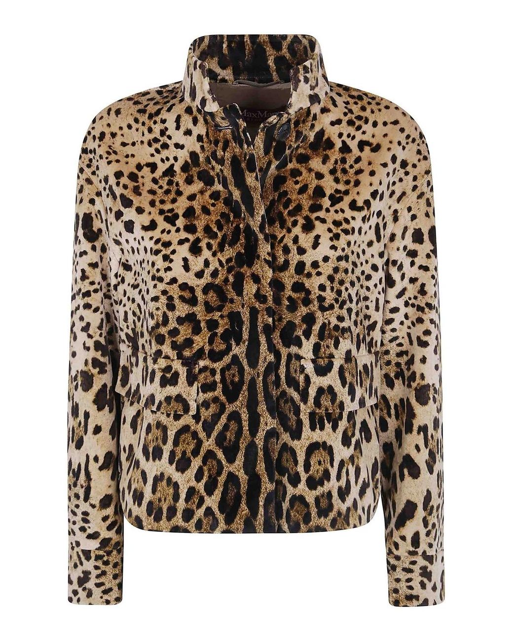 Max Mara Black Mst Edro Leopard Velvet Jacket