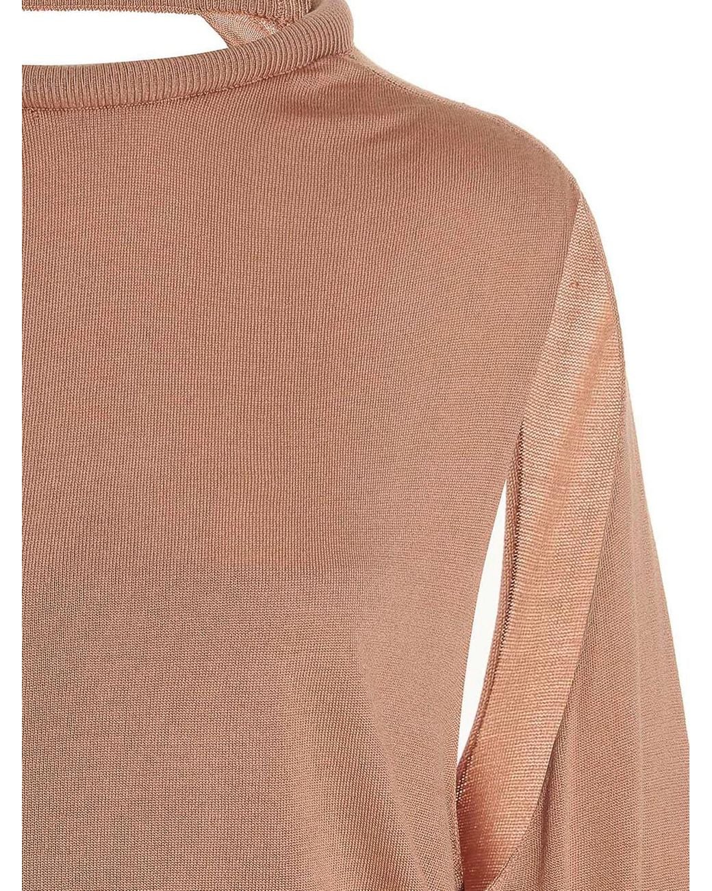 Ramael Brown Cut Out Insert Top Sweater