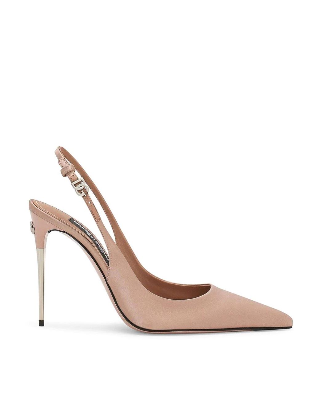 Dolce & Gabbana White Satin Slingback