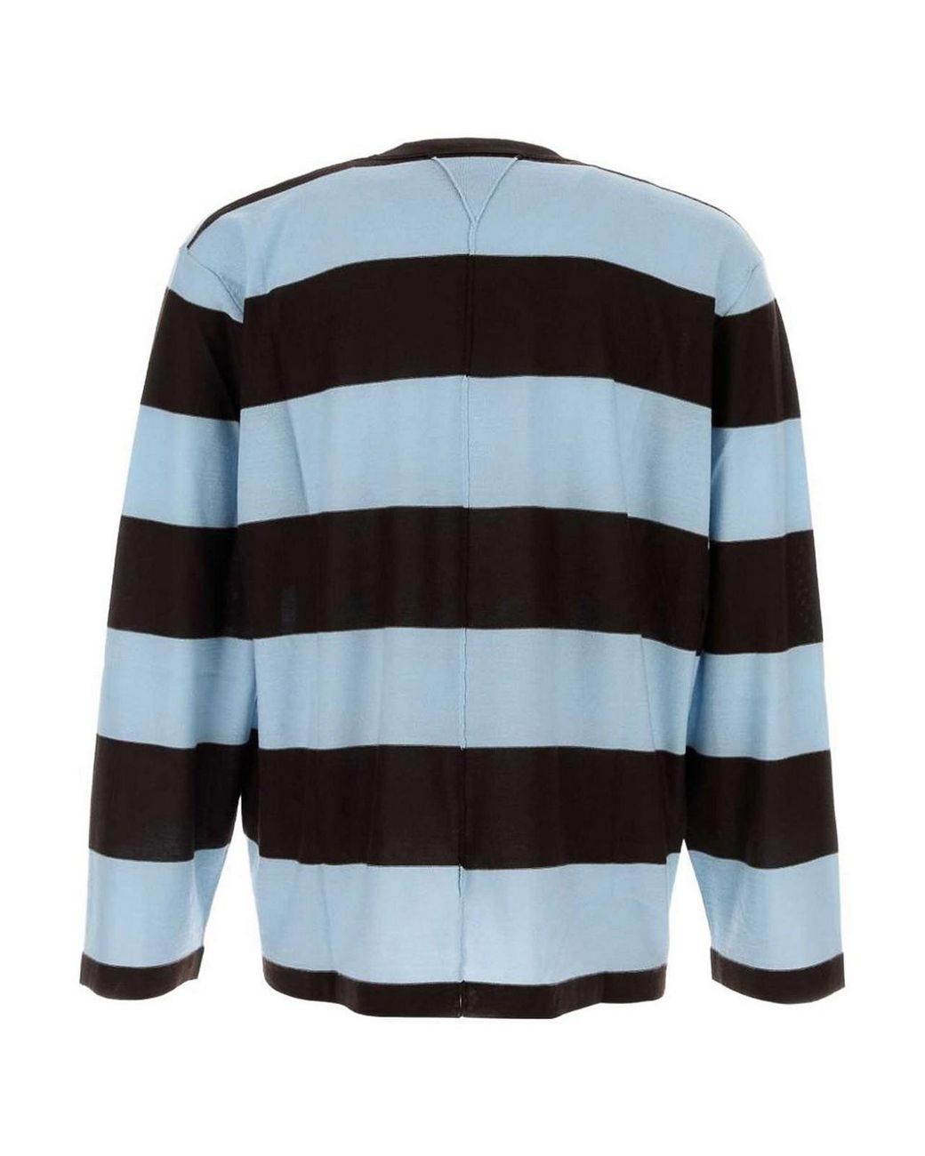 Bottega Veneta Black Cashmere Striped Crewneck Sweater for men