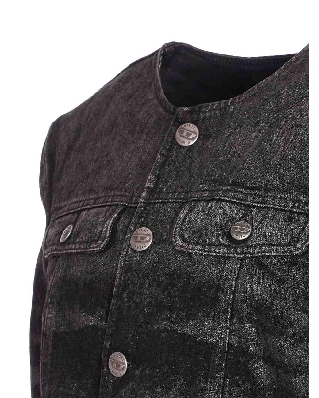 DIESEL Black De-Graffy-Fsh Denim Jacket