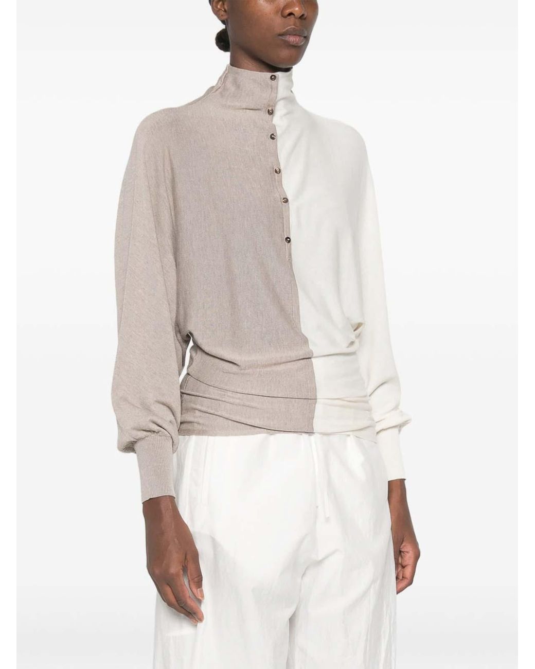 Jacquemus White And Turtleneck Sweater
