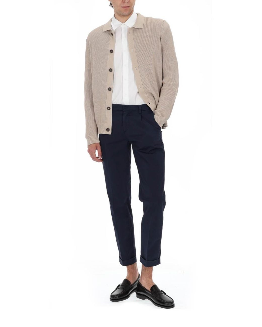 Fay Natural Cotton Knitted Cardigan for men