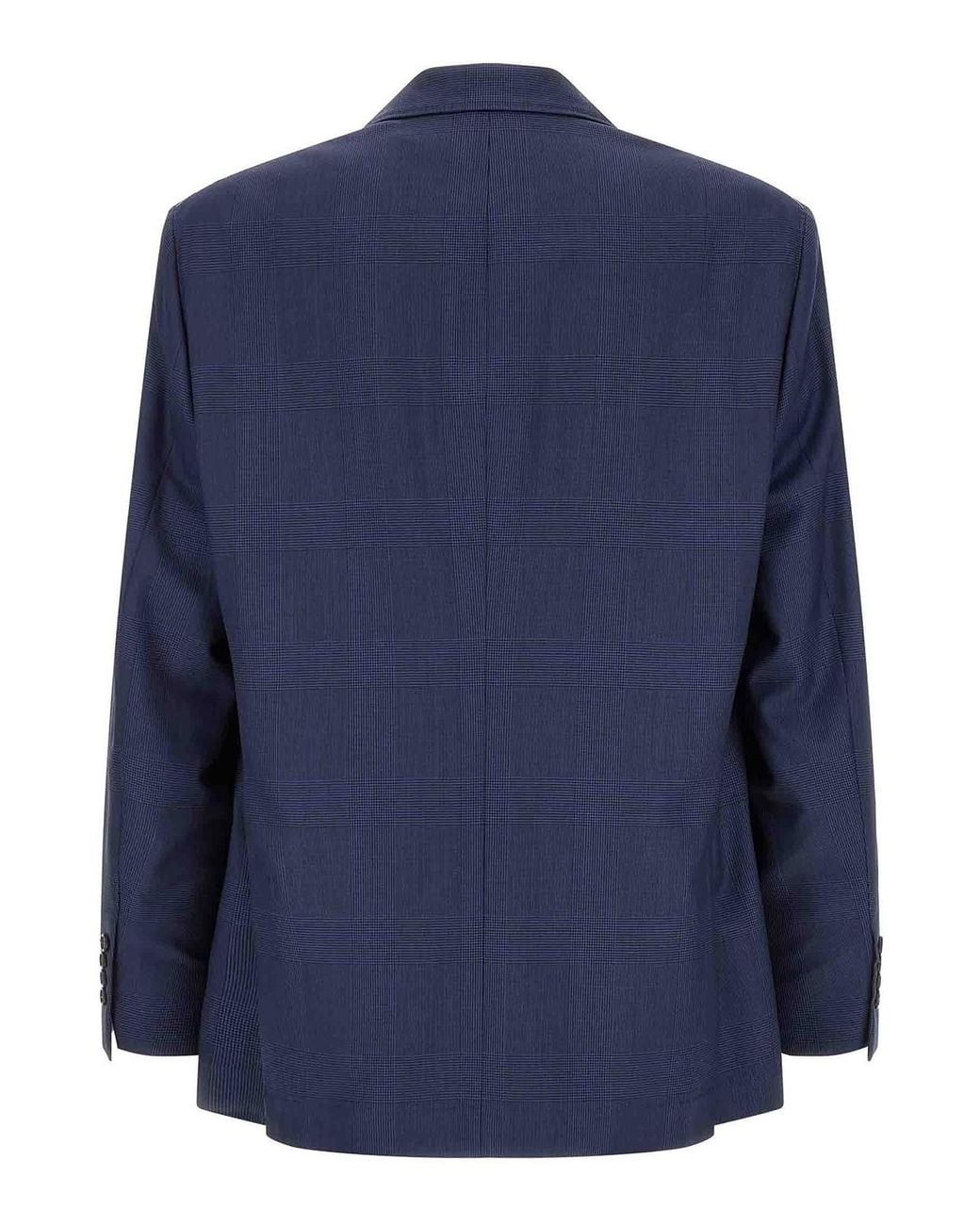 Brunello Cucinelli Blue Prince Of Wales Blazer for men