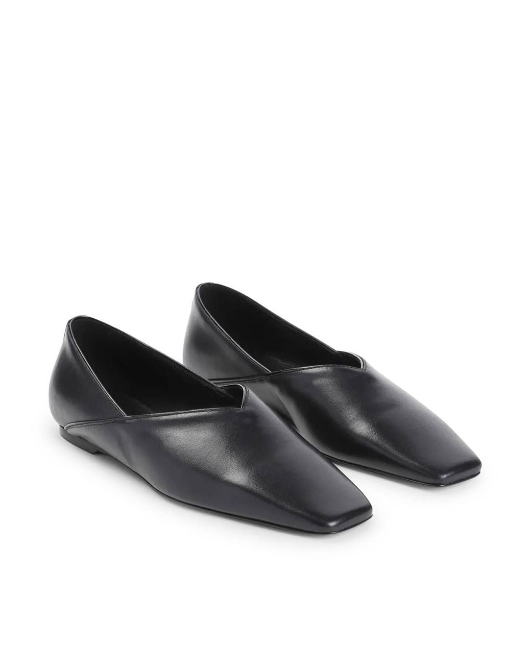Totême Black Everyday Leather Flats