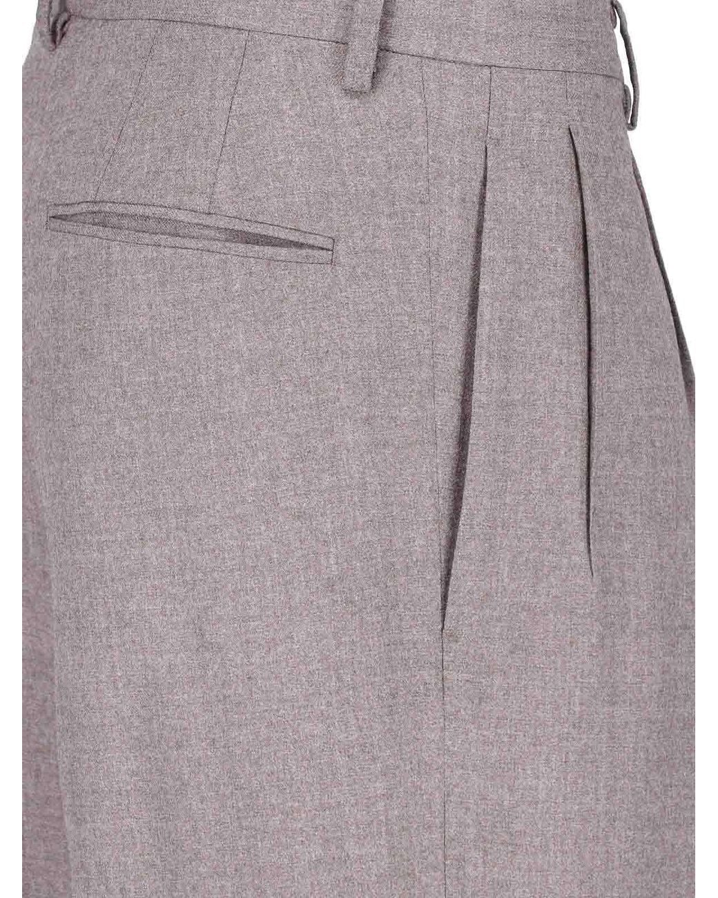 Auralee Gray Tailored Wool Trousers