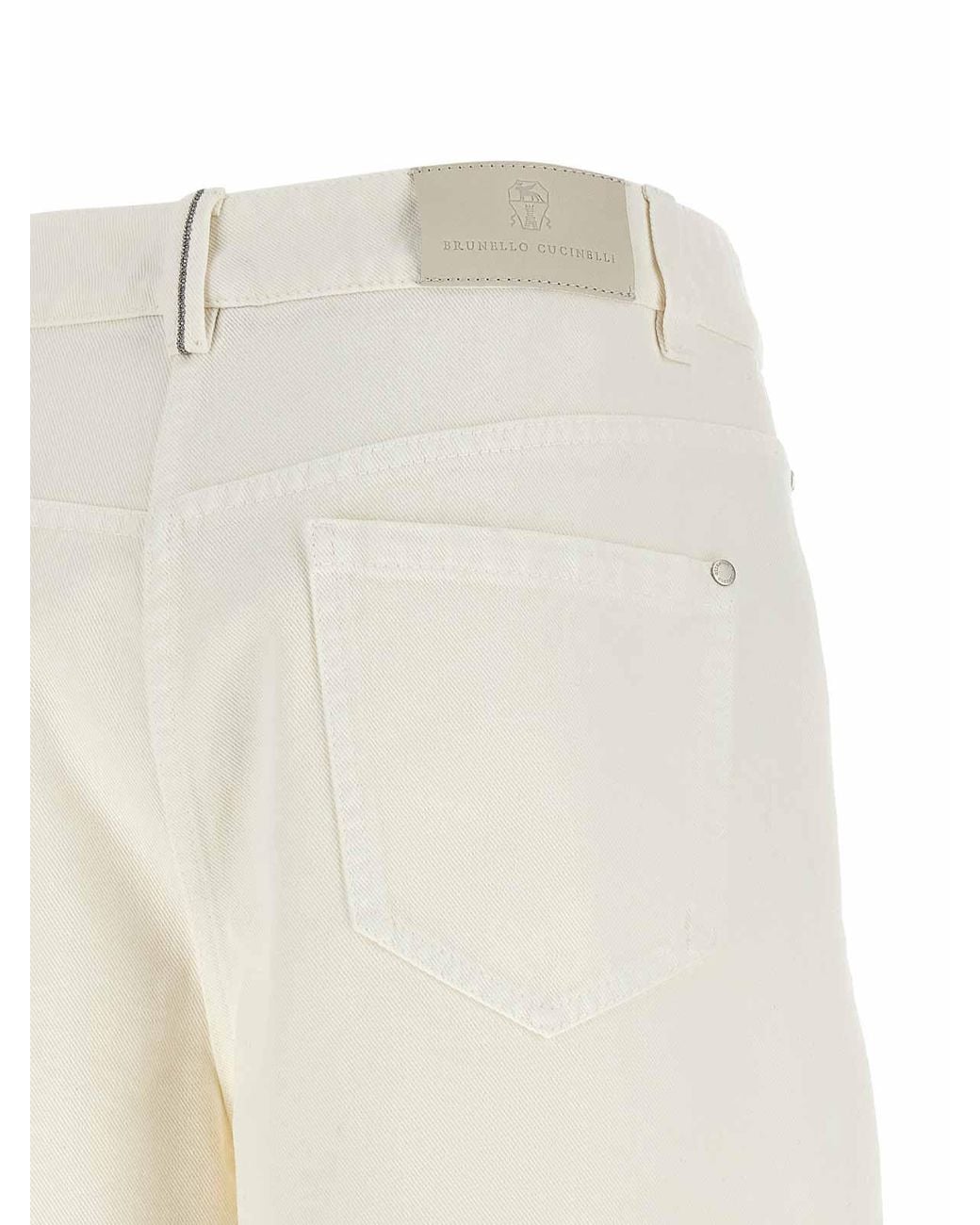 Brunello Cucinelli The Wide Barrel Jeans in White | Lyst