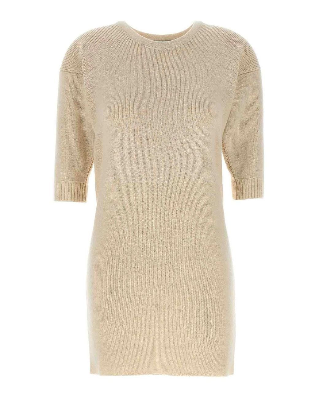 Lemaire Natural Knitted Dress With Removable Sleeves