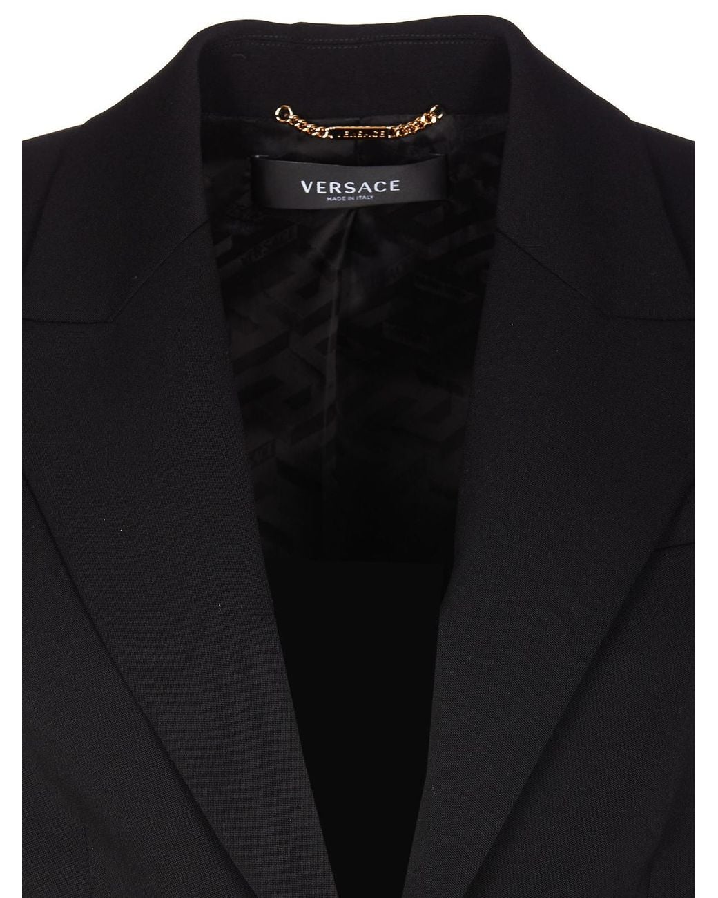 Versace Black Single Breasted Jacket With Reverse Detail