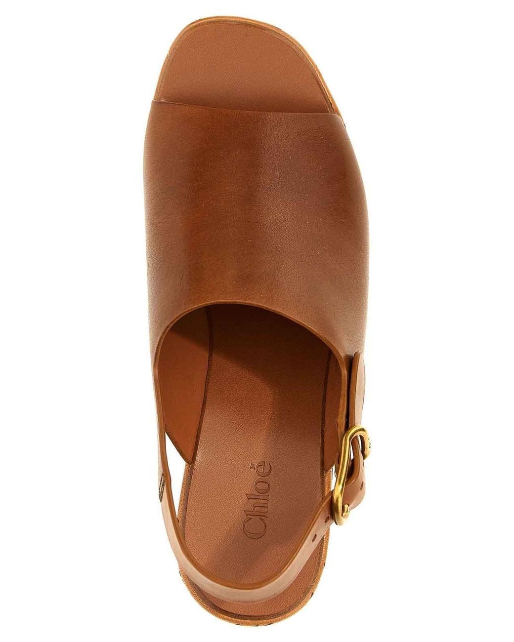 Chloé Brown Wedge Sandals Maxime