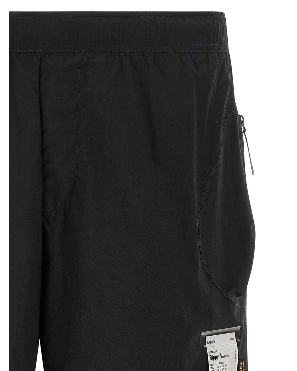 Satisfy Black Rippy Cordura 5 Trail Shorts for men