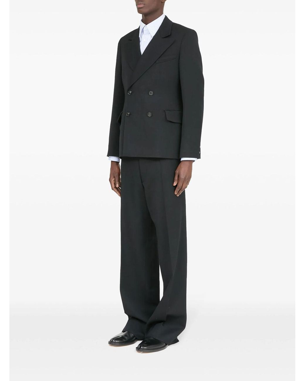Maison Margiela Black Four-Stitch Wool Blazer for men