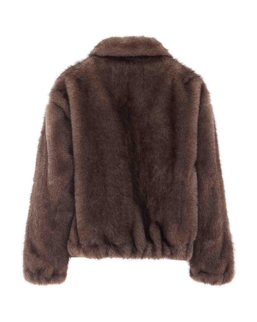 VALENTINI 1972 Brown Faux Fur Jacket