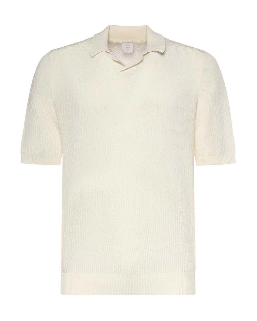 Eleventy White Cotton Polo for men