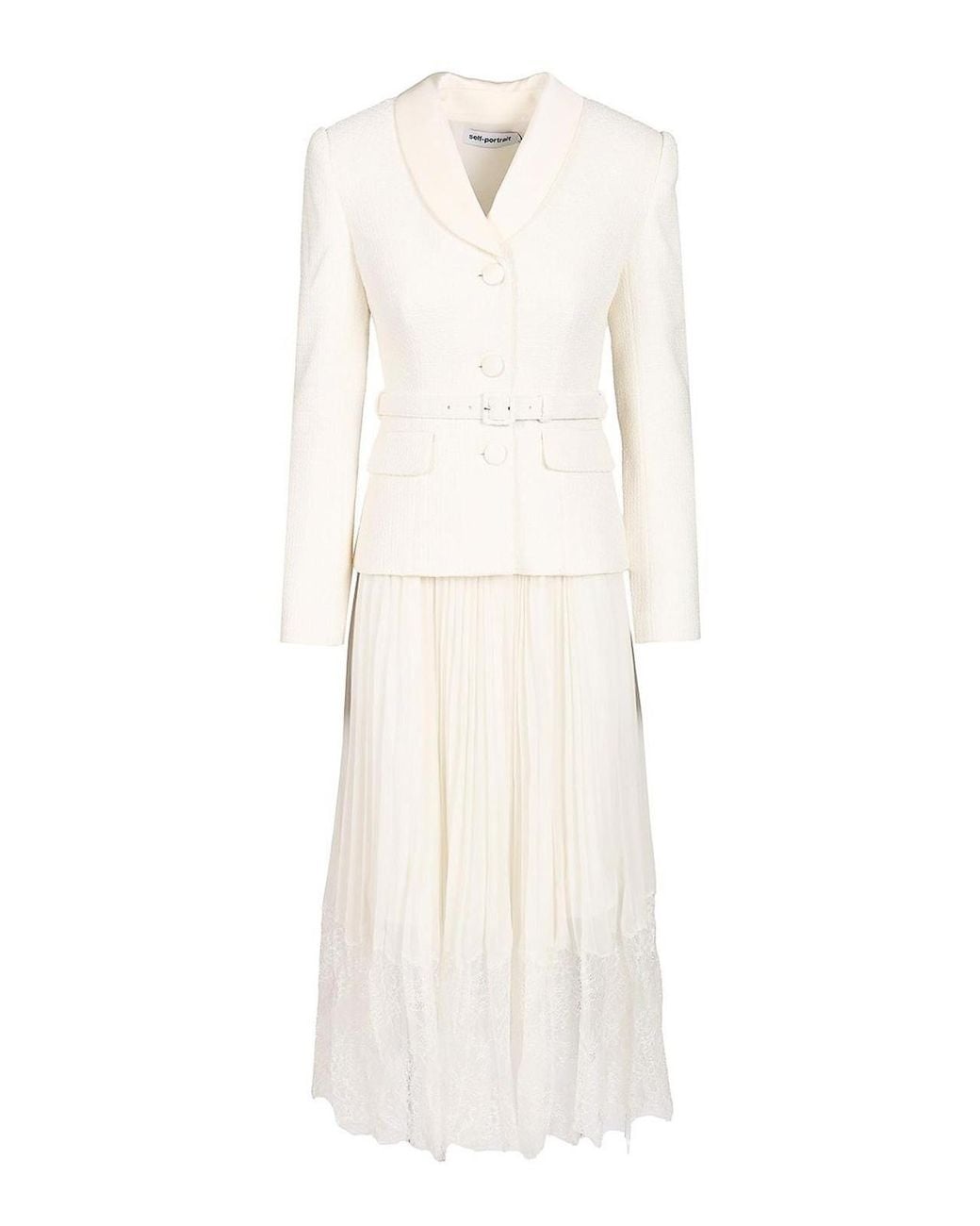 Self-Portrait White Midi Dress