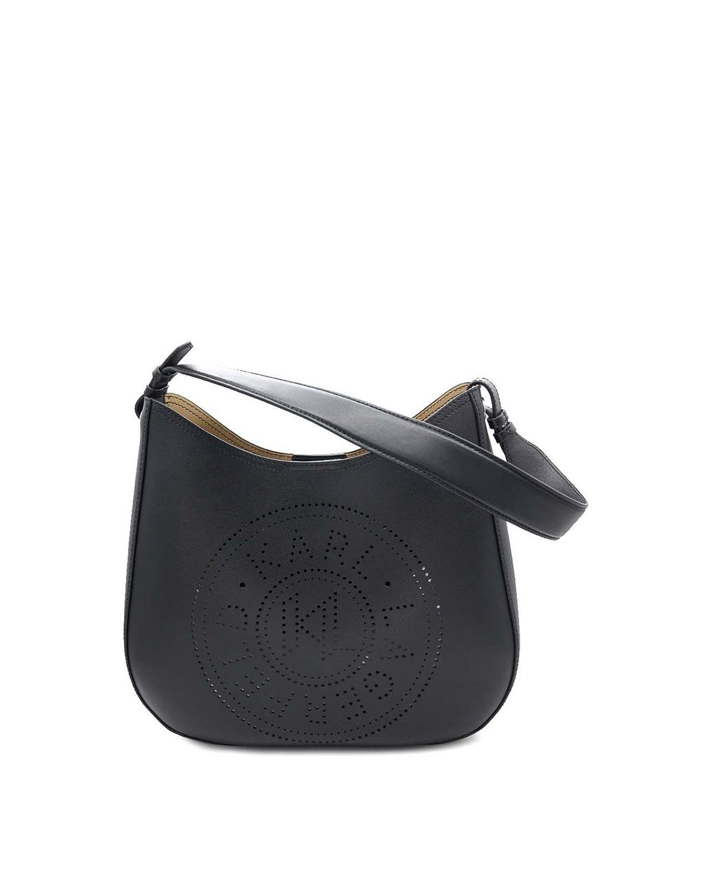 Karl Lagerfeld Blue K/Circle Hobo Bag Perforated