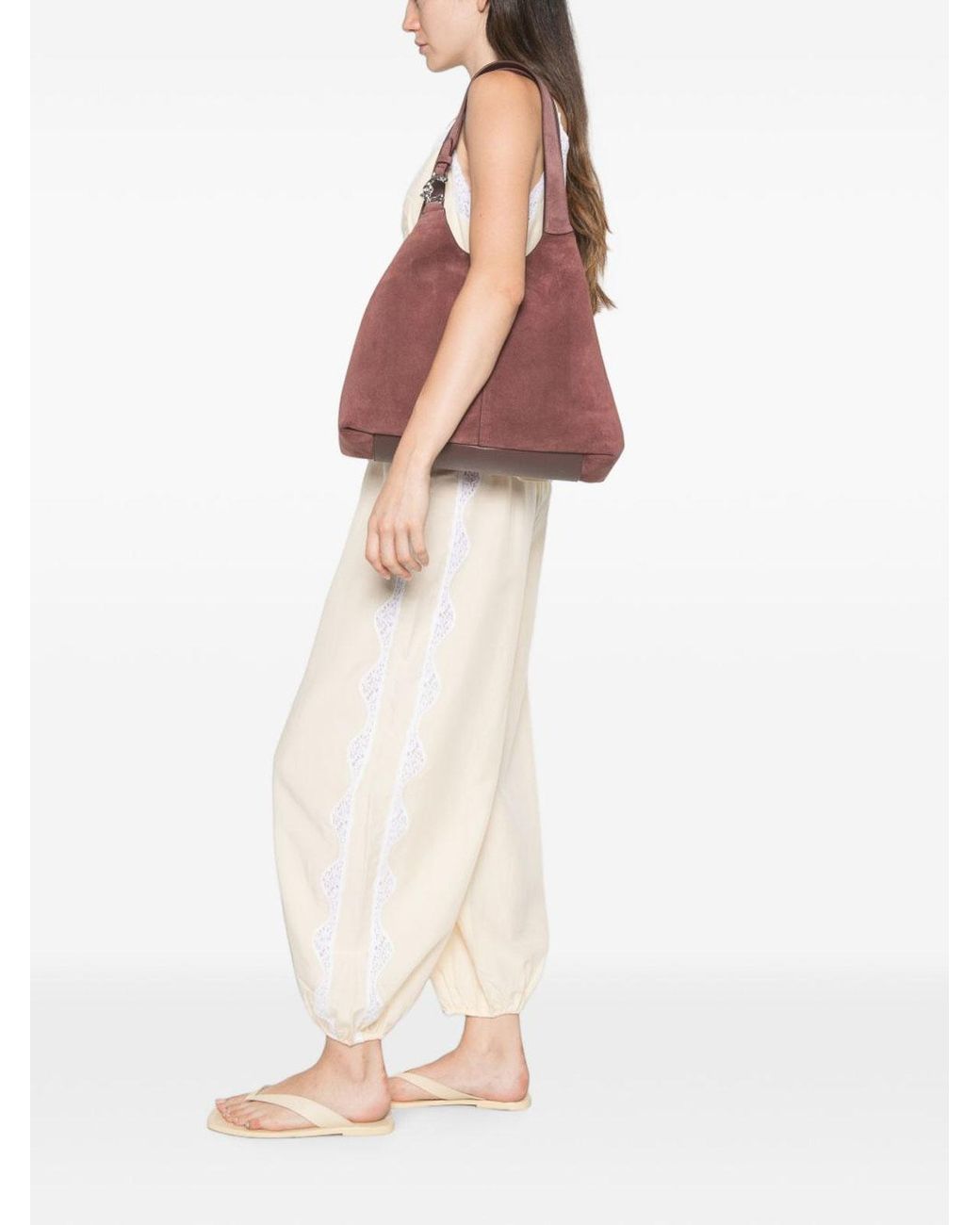 Coccinelle Purple Suede Bucket Bag