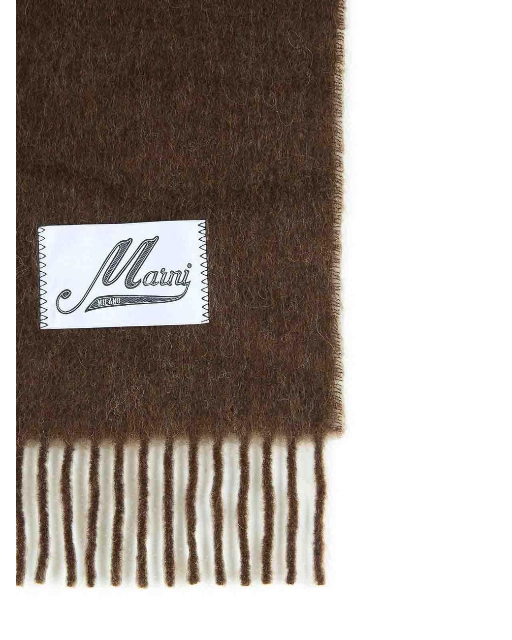 Marni Brown Alpaca Blend Scarf