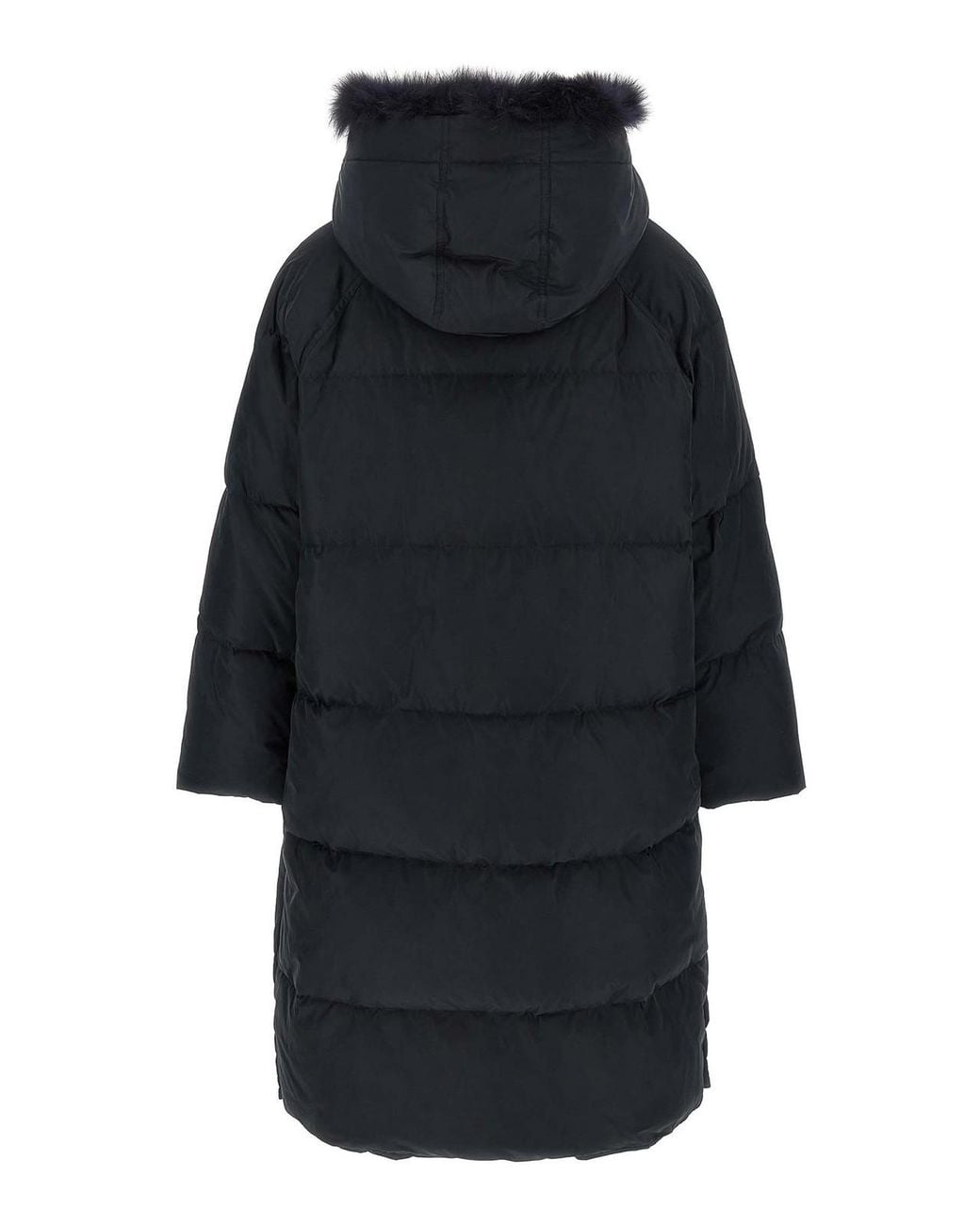 Yves Salomon Blue Fox Fur Trim Puffer Jacket