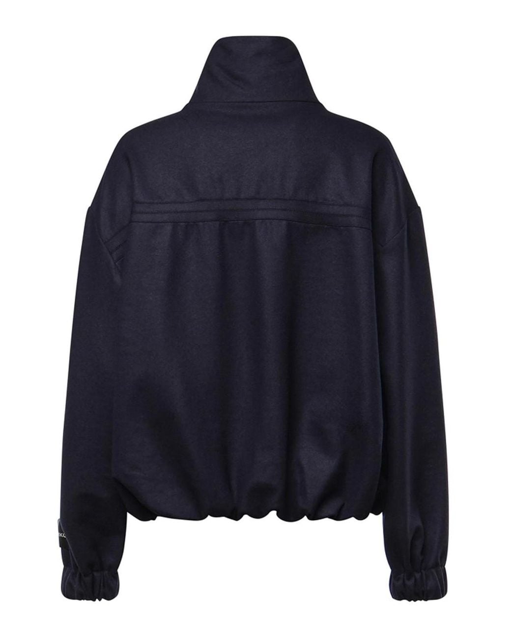 Pinko Blue Wool Flannel Bomber Jacket