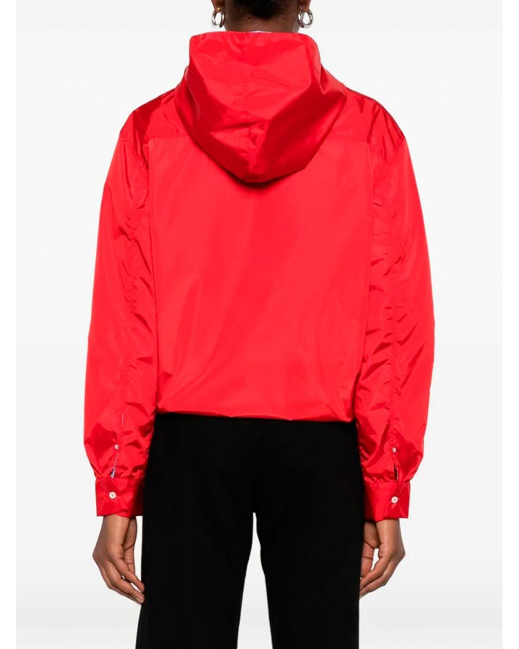 CUANTICO Red Short Nylon Reversible Jacket With Hood