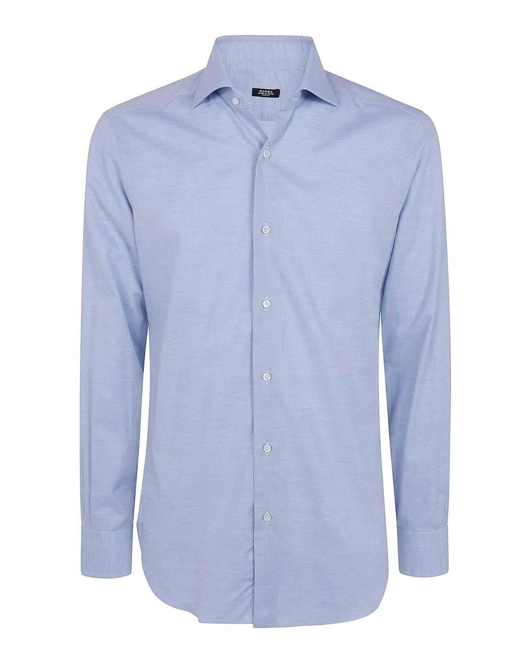 Barba Napoli Blue Twill Classic Shirt for men
