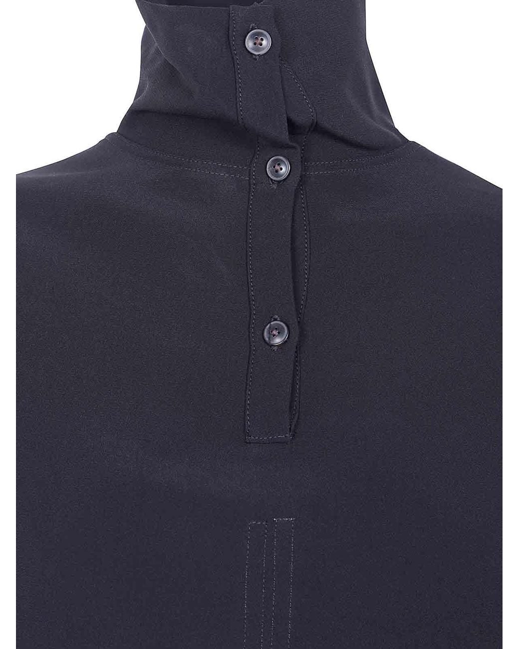Rick Owens Blue Jumbo Tobard Cropped T-Shirt
