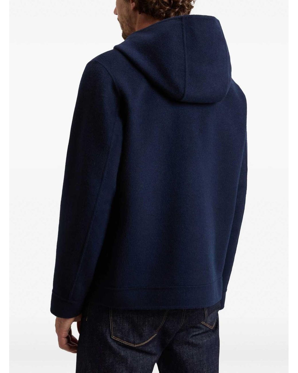 Woolrich Blue Hooded Zip-Up Jacket for men