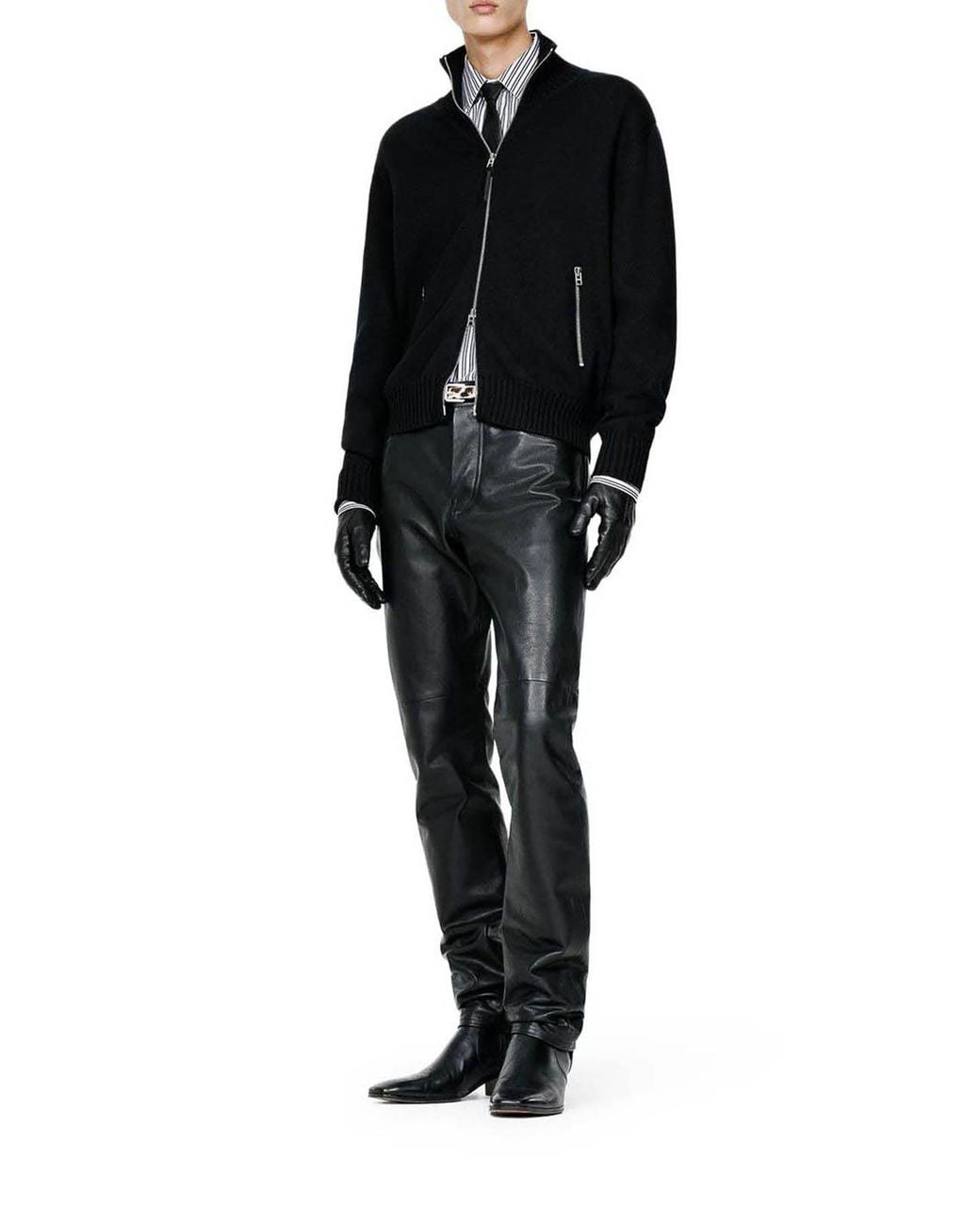 Tom Ford Black Zip-Up Cardigan for men