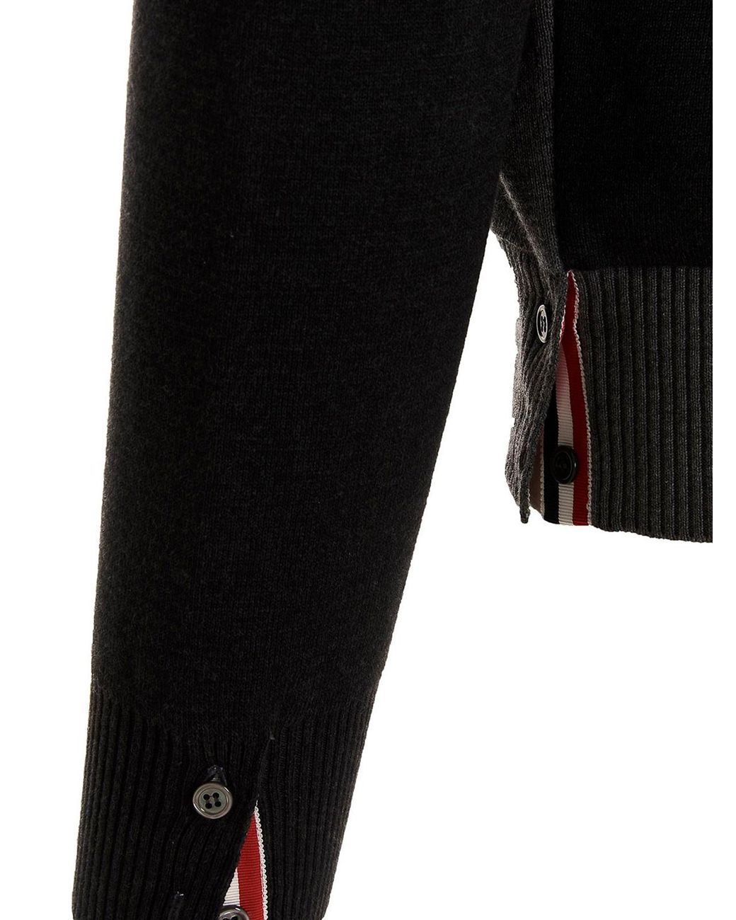 Thom Browne Black Two-Color Cardigan for men